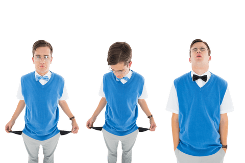 Caucasian Man Expressing Financial Struggle Transparent Background - Download Free Stock Videos Pikwizard.com