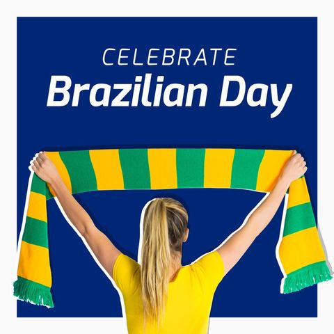 celebrate brazilian day with green and yellow scarf - Download Free Stock Templates Pikwizard.com