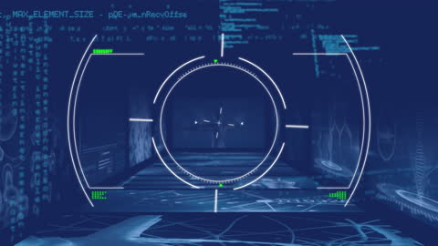 Digital Interface with Futuristic HUD Elements