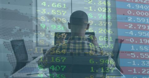 Businessman Analyzing Digital Financial Data on Screens - Download Free Stock Images Pikwizard.com