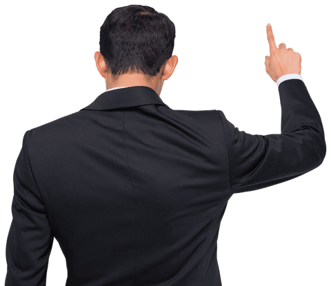 businessman pointing on transparent background back view - Download Free Stock Videos Pikwizard.com