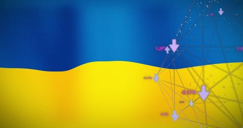 Financial Market Impact on Ukraine's Economy with Digital Graph Overlay