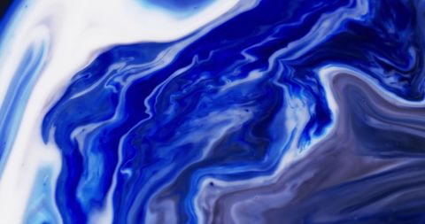 Vibrant liquid blue swirls abstract art
