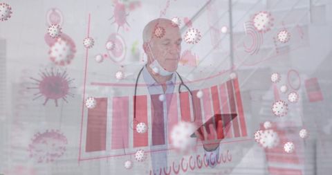 Digital Age Healthcare: Doctor Analyzing Viral Data