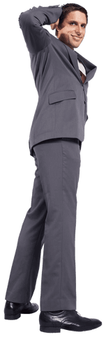 Happy Caucasian Businessman Standing Confidently