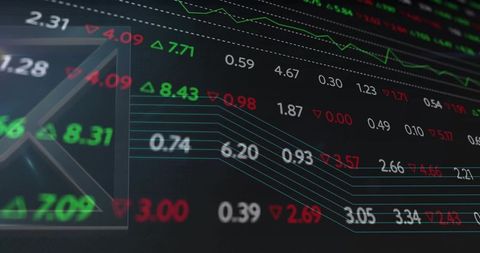 Abstract Stock Market Dashboard Showing Live Ticker Data and Price Movement Visualization