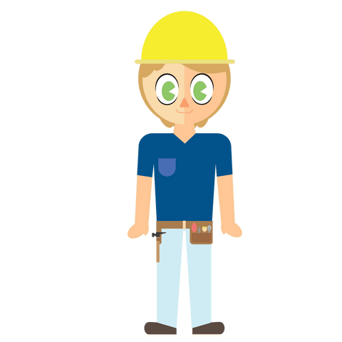 Cheerful Construction Worker Illustration on Transparent Background - Download Free Stock Videos Pikwizard.com