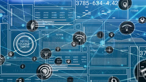 Futuristic Interface with Data Connections and Digital Networks