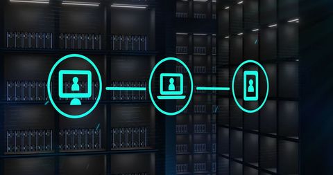 Digital Connections and Data Processing Over Server Network - Download Free Stock Images Pikwizard.com