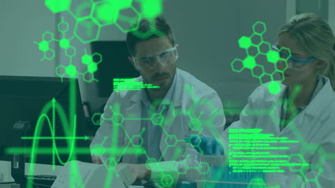 Scientists Analyzing Data in Tech-Driven Laboratory Setting