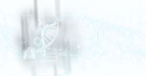Abstract DNA Strand with Futuristic Digital Interface