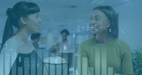 Businesswomen engaging in innovative strategies at workplace