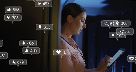 Social Media Engagement and IT Professional in Data Center - Download Free Stock Images Pikwizard.com