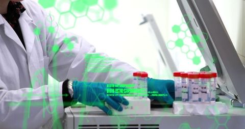 Scientist Analyzing Data with Digital Interface in Modern Laboratory - Download Free Stock Images Pikwizard.com