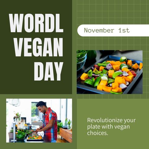 World Vegan Day Celebration with Fresh Ingredients and Cooking - Download Free Stock Templates Pikwizard.com