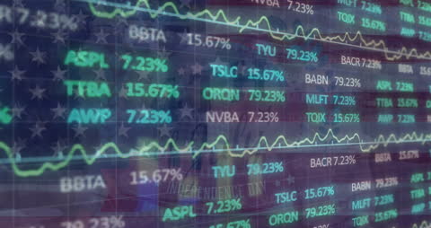 Stock Market Animation Displaying Financial Data and Charts