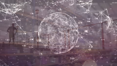 Digital Connections Overlaying Industrial Scene