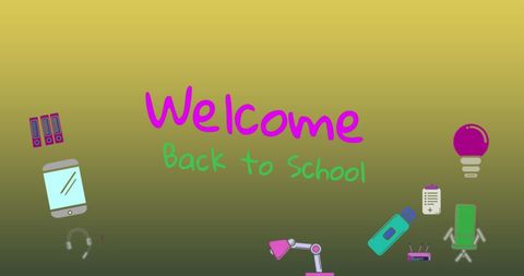 Welcome Back to School Animation with Educational Icons - Download Free Stock Images Pikwizard.com