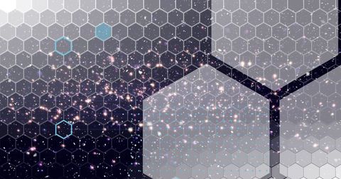 Abstract Hexagon Galaxy Overlay with Sparkling Accents - Download Free Stock Images Pikwizard.com