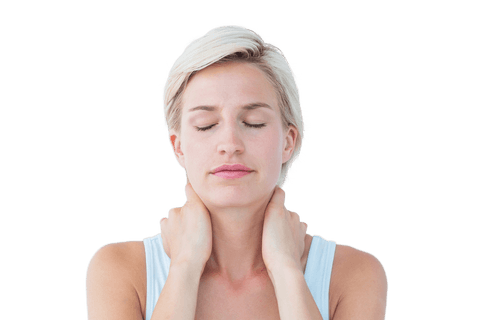 Transparent Woman Relaxing Hand on Neck for Relief - Download Free Stock Videos Pikwizard.com