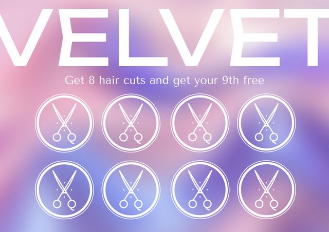 Pastel Loyalty Card Design for Haircut Promotion at Salon - Download Free Stock Videos Pikwizard.com