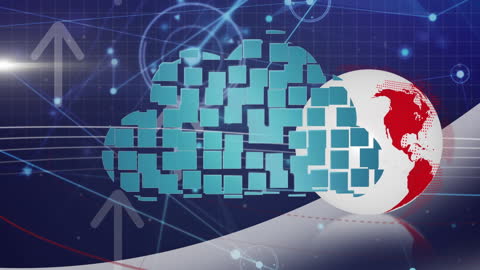 Digital Cloud and Global Connectivity Concept