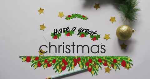 Decorative Festive Christmas Greeting Message