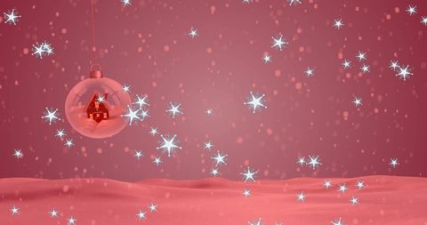 Christmas Bauble in Snowy Winter Wonderland