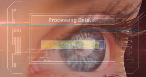 Futuristic Eye with Data Processing Interface Overlay