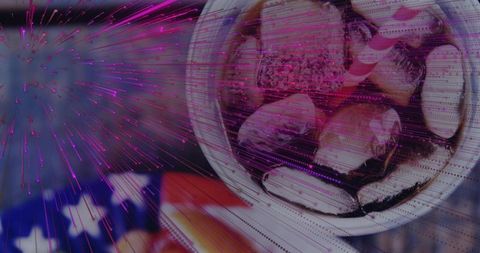 Vibrant Fourth of July with Iced Drink - Abstract Digital Art