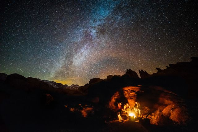 Camping Under a Starry Sky with Milky Way Above - Download Free Stock Photos Pikwizard.com