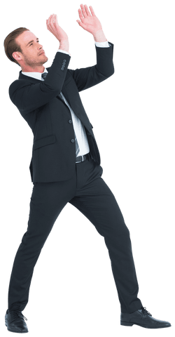 confident businessman lifting invisible object transparent placeholder - Download Free Stock Videos Pikwizard.com