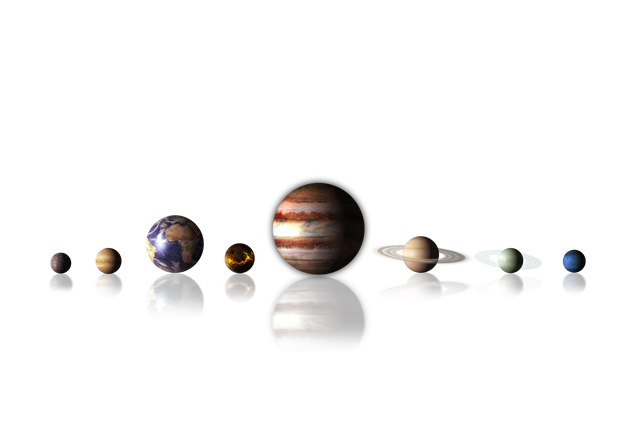 Transparent Vector of 8 Planets in Solar System Lineup on Transparent Background - Download Free Stock Videos Pikwizard.com