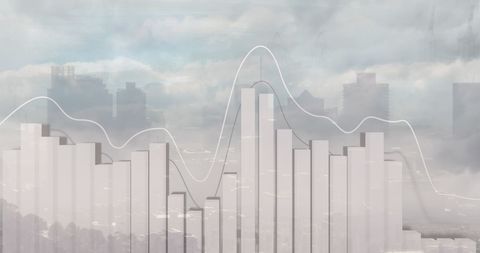 Digital Financial Data Visualization in Urban Skyline - Download Free Stock Images Pikwizard.com