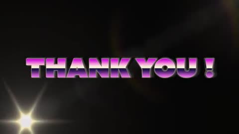 Retro Neon Thank You Message with Animated Grid