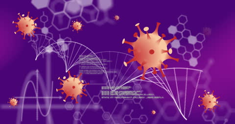 Futuristic COVID-19 Concept with Data and DNA Visualization