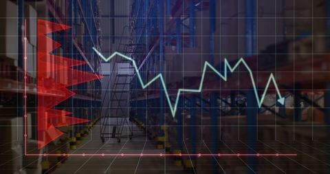 financial data overlaying warehouse for global supply insights - Download Free Stock Images Pikwizard.com