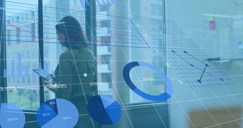 Businesswoman Analyzing Data Visualization Using Tablet Technology - Download Free Stock Images Pikwizard.com