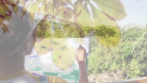 Creative Artistic Expression in Nature with Overlay Effect