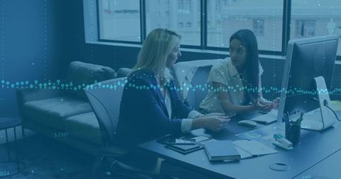 Corporate Team Collaborating Over Privacy Data Interface