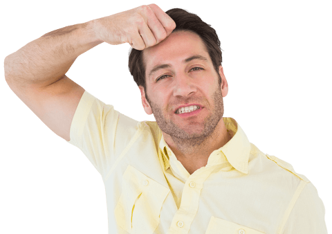 Frustrated Man in Yellow Shirt Clenching Teeth Transparent Background - Download Free Stock Videos Pikwizard.com