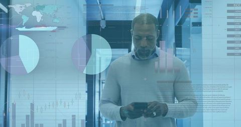 african american professional analyzing financial data on smartphone - Download Free Stock Images Pikwizard.com