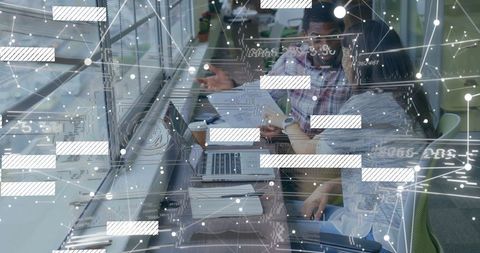 Business Team Collaborating in Modern High-Tech Office