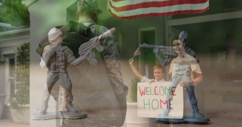 Toy Soldiers and Family Celebrating Soldier's Return Home - Download Free Stock Images Pikwizard.com