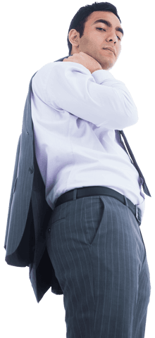 Confident Asian Businessman on Transparent Background in Formal Attire