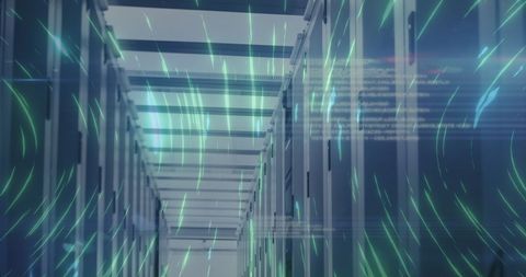 Glowing Data Streams in Modern Server Room with Network Interface - Download Free Stock Images Pikwizard.com