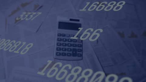 Animated Data Transformation with Falling Calculator