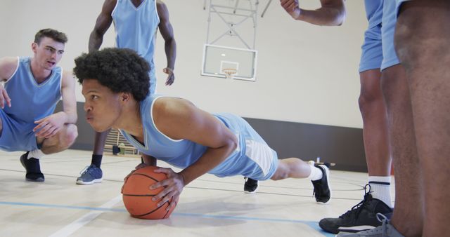 Basketball Team Practicing and Competing on Indoor Court - Download Free Stock Images Pikwizard.com