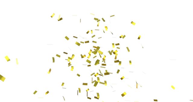 Celebratory Gold Confetti Falling on White Background - Download Free Stock Images Pikwizard.com