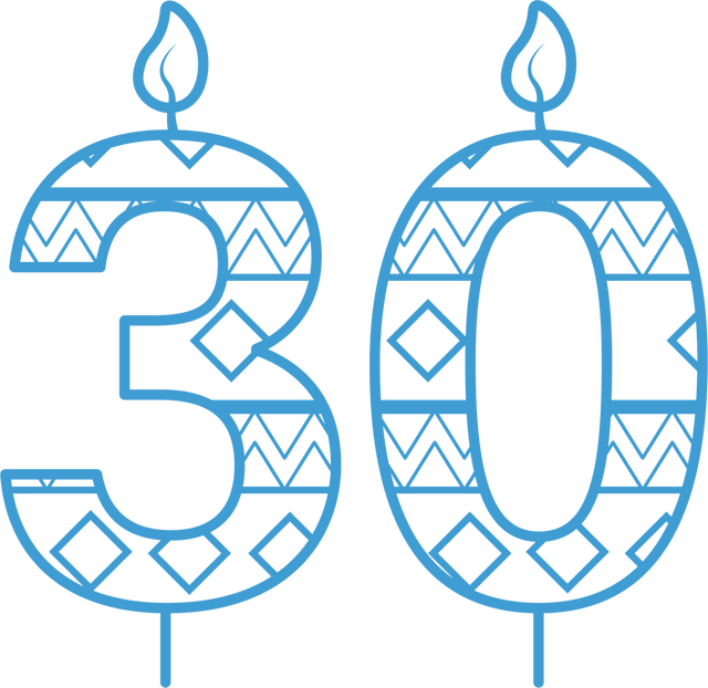 Transparent Blue Outline of Number Thirty Birthday Candle - Download Free Stock Videos Pikwizard.com